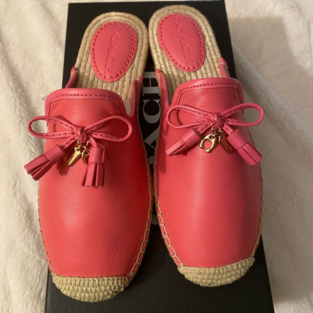 Coach espadrille slides